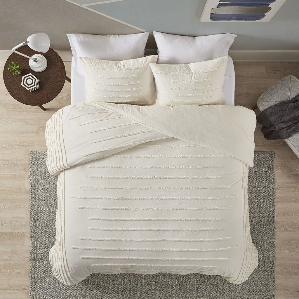 Mercer - 3 Piece Comforter Set - Ivory