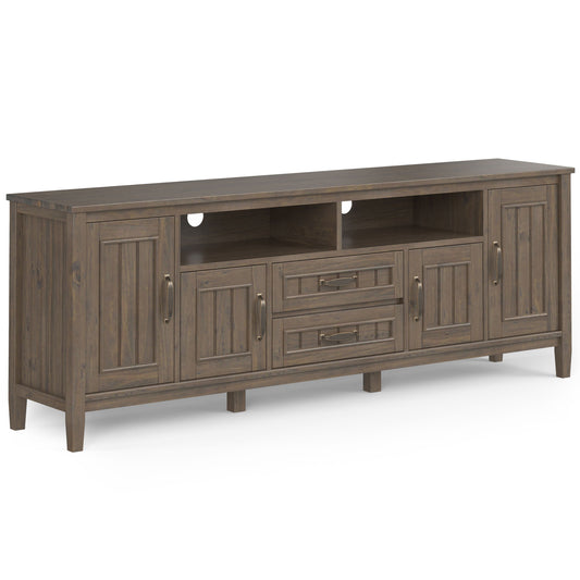 Lev - 72" TV Media Stand - Smoky Brown