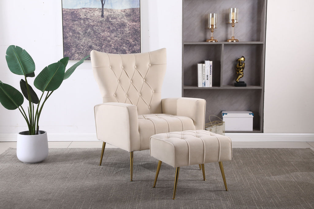 Accent Chair With Ottoman, Comfy Armchair For Living Room
