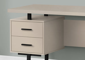 Computer Desk For Home Office, Laptop, Left, Right Set Up, Storage Drawers, Contemporary & Modern - Taupe