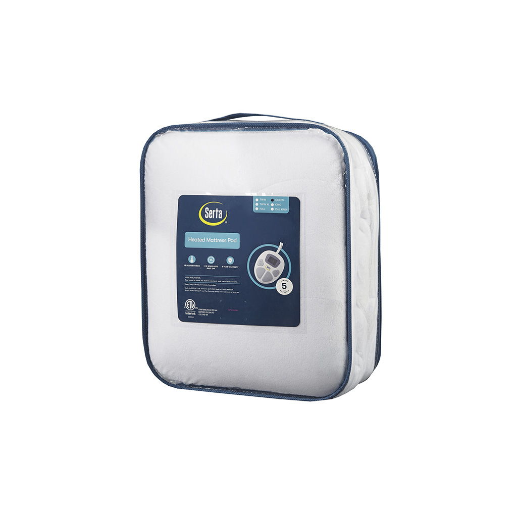 Plush - Queen Heated Mattress Pad - White