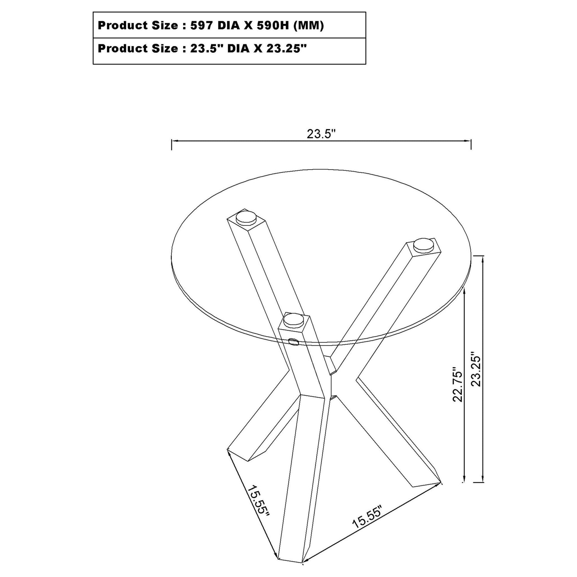 Alexa - Round Tempered Glass Top End Table - Chrome