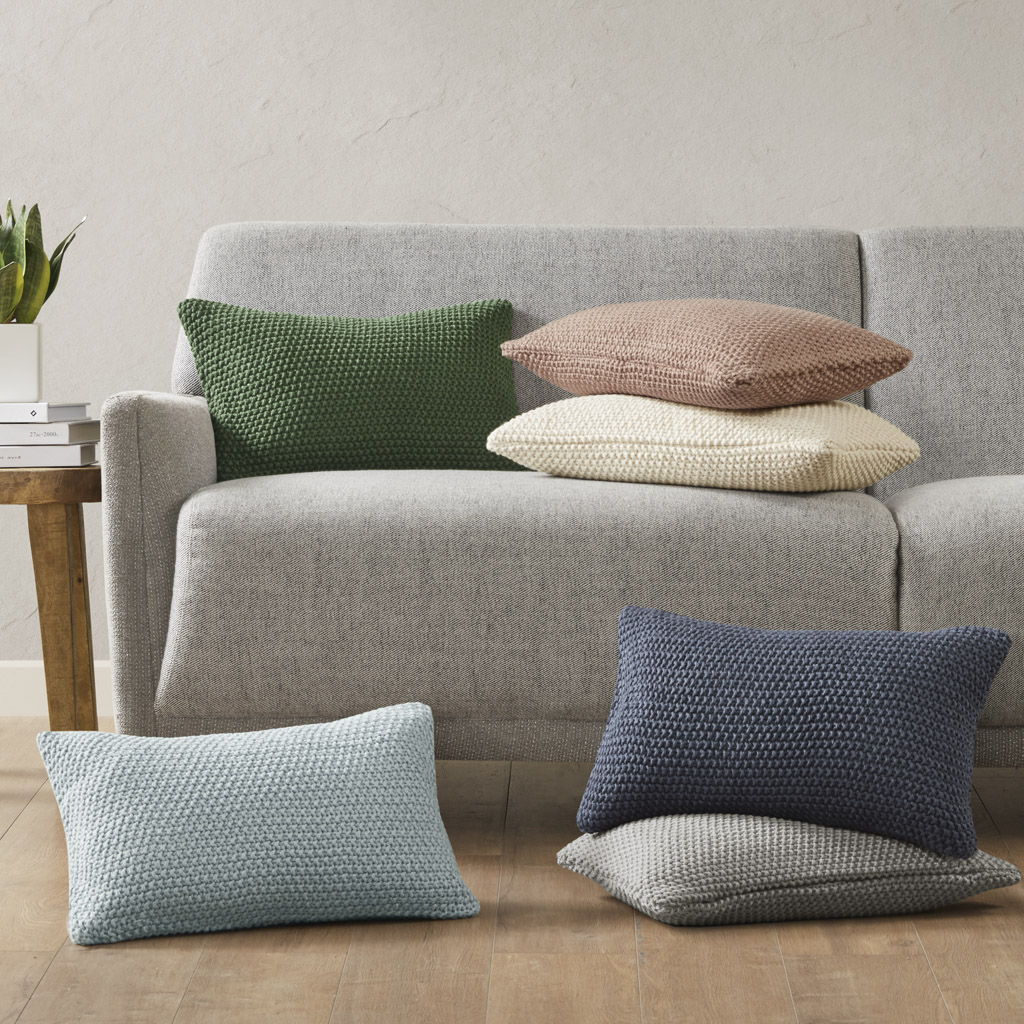 Bree Knit - Oblong Pillow Cover - Brown