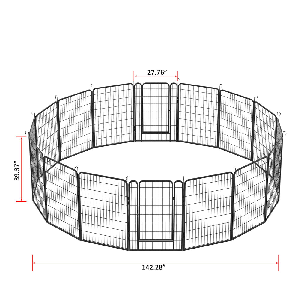 Heavy Duty Metal Playpen With Door, Dog Fence Pet Exercise Pen For Outdoor, Indoor