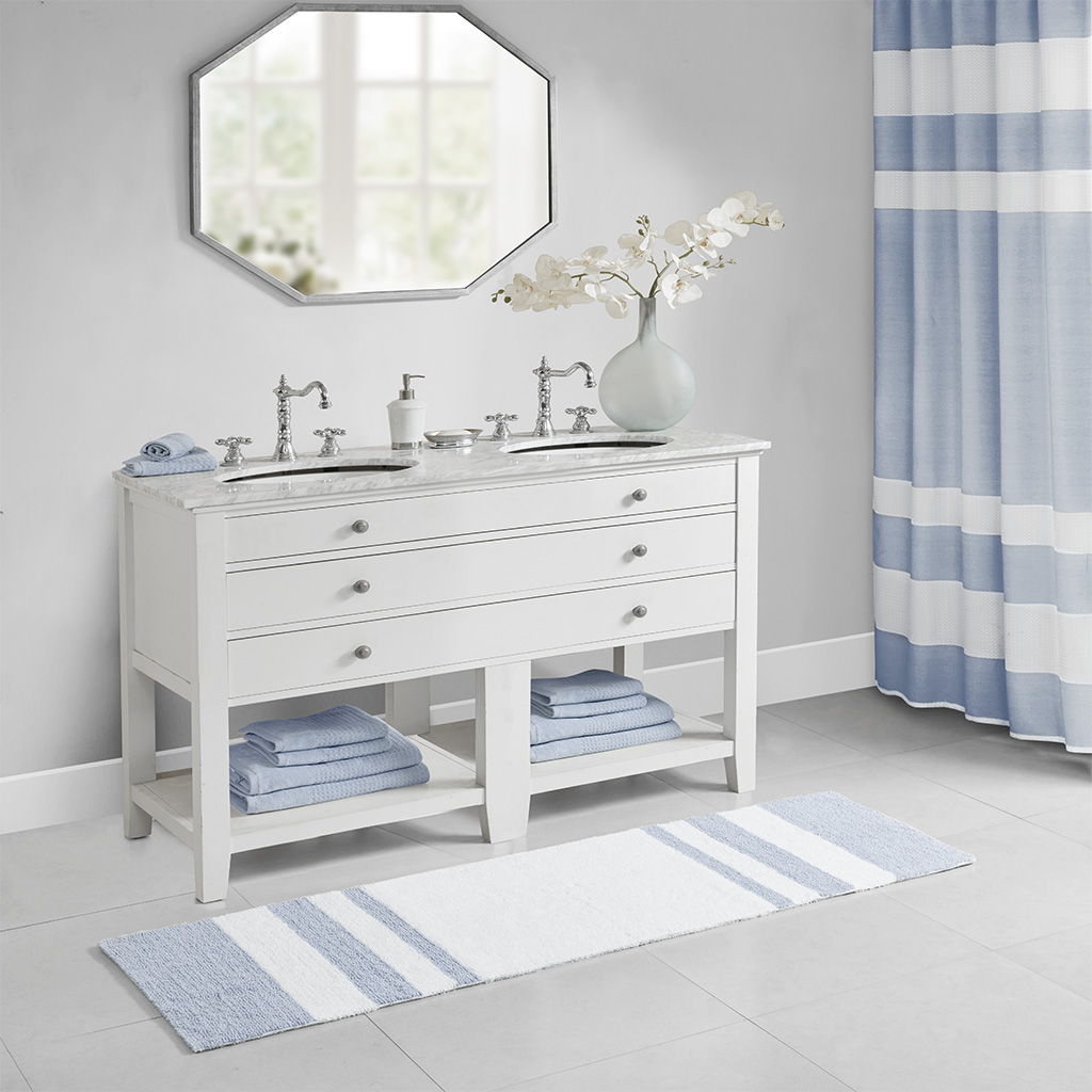 Spa - 20" x 30" Reversible Bath Rug - Blue