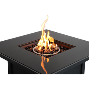 Powdercoated Fire Pit With Top - Black