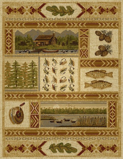 Woodland - GC_RST5602 Cream 5' x 7' Lodge Area Rug