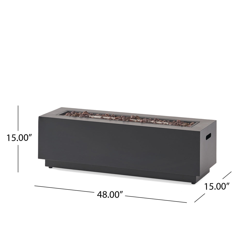 Modern Rectangular Iron Fire Pit 50, 000 Btu