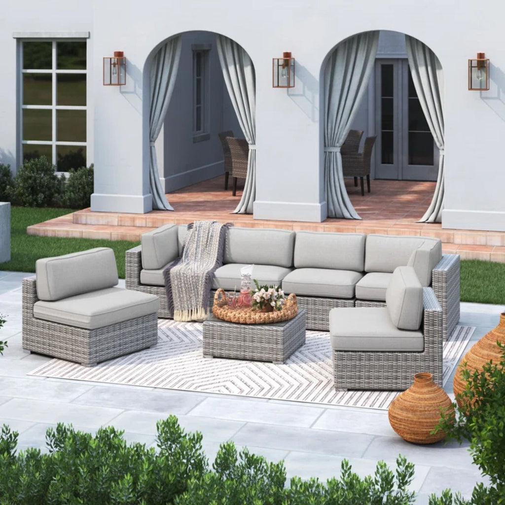 Outdoor Wicker Seating Group With Cushions