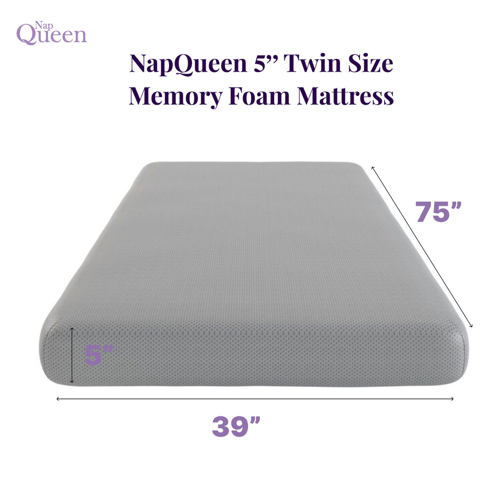 5" Memory Foam Mattress With Responsive Support And Breathable Cover