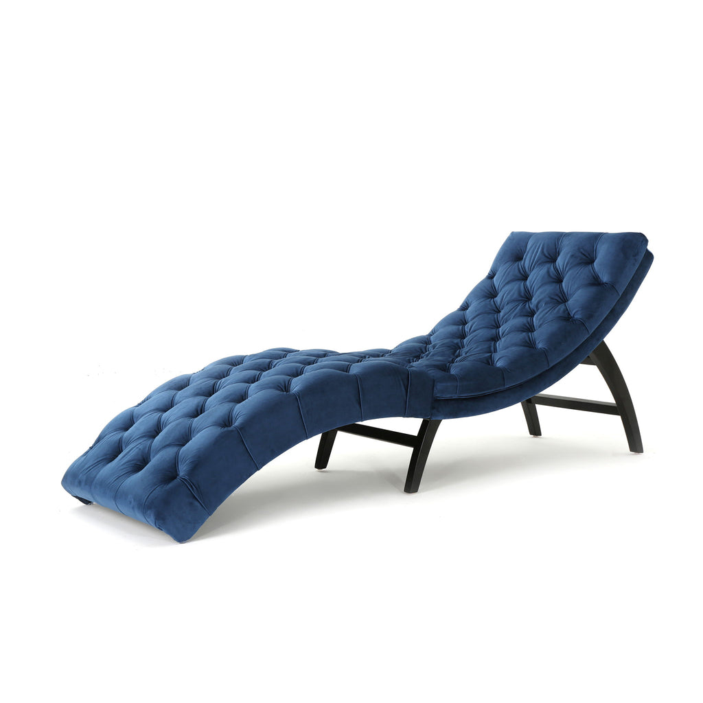 Elegant Tufted Chaise Lounge With Curved Design