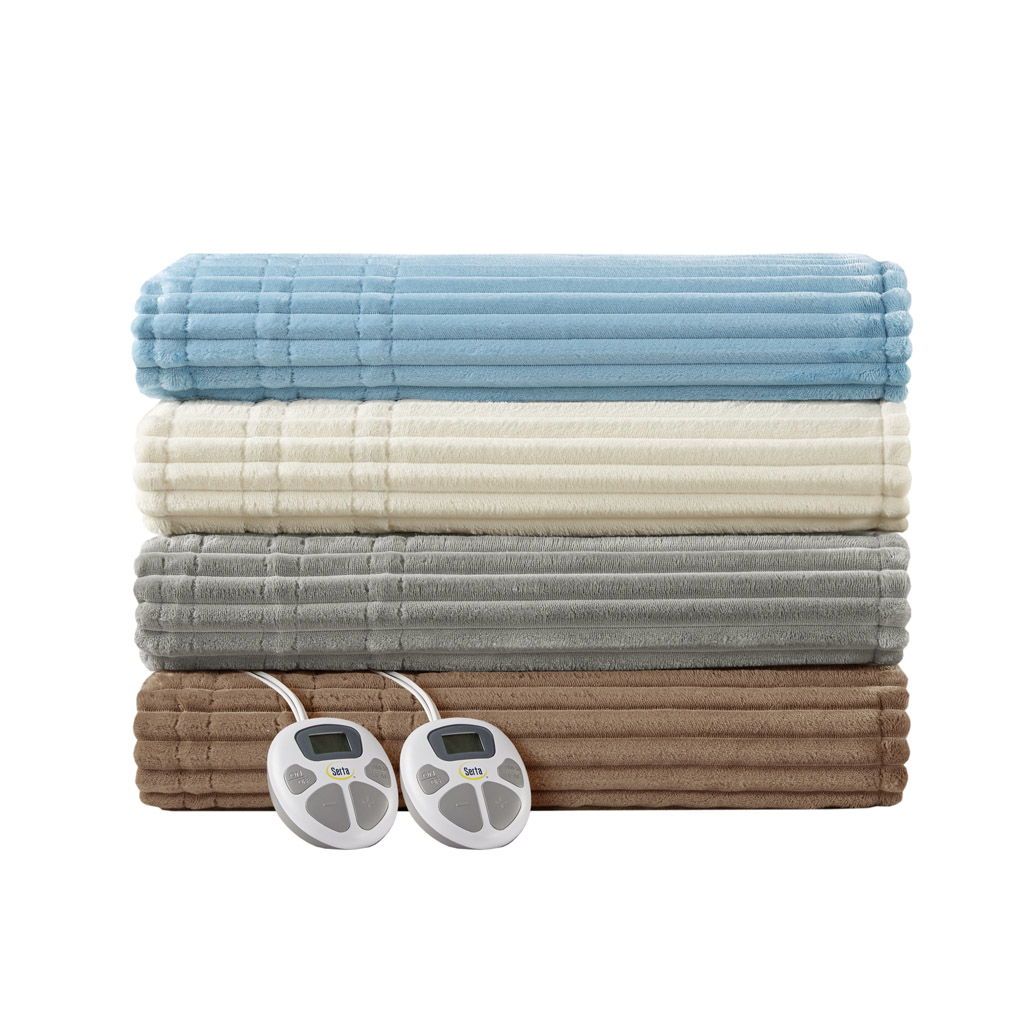 Corded Plush - Queen Heated Blanket - Ivory