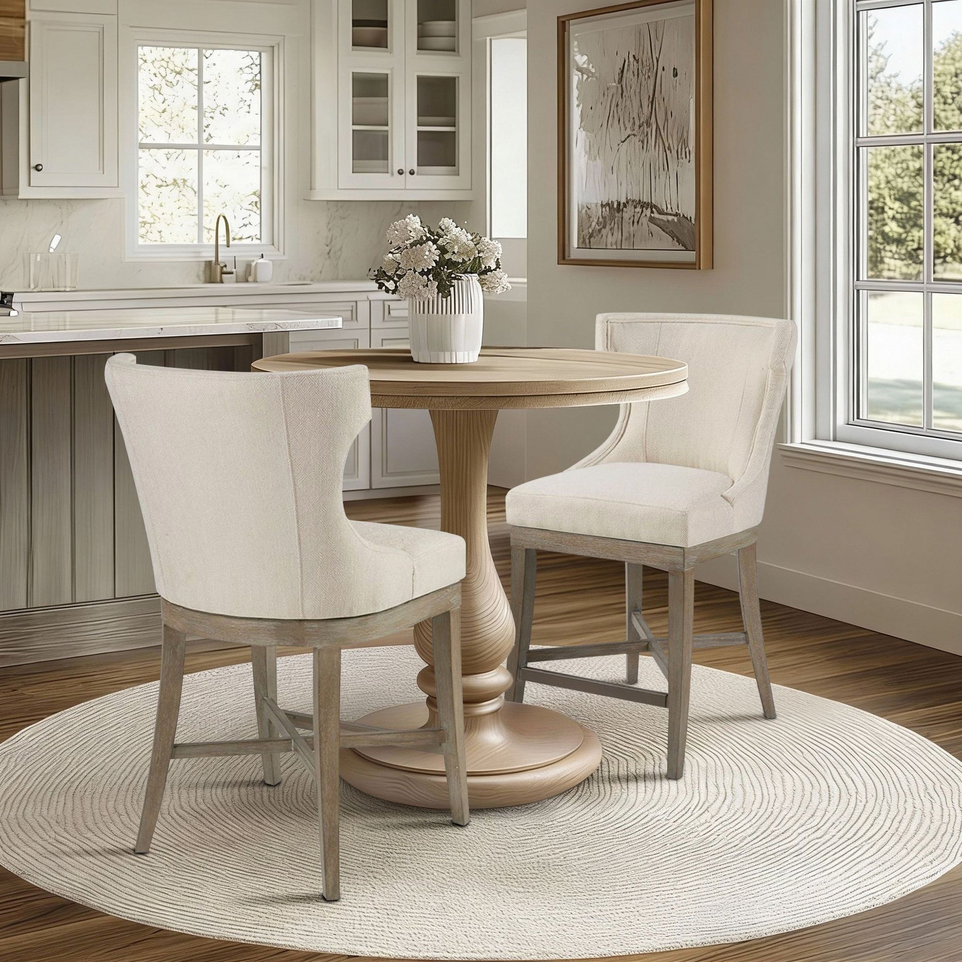 Carson - Counter Stool With Swivel Seat - Cream