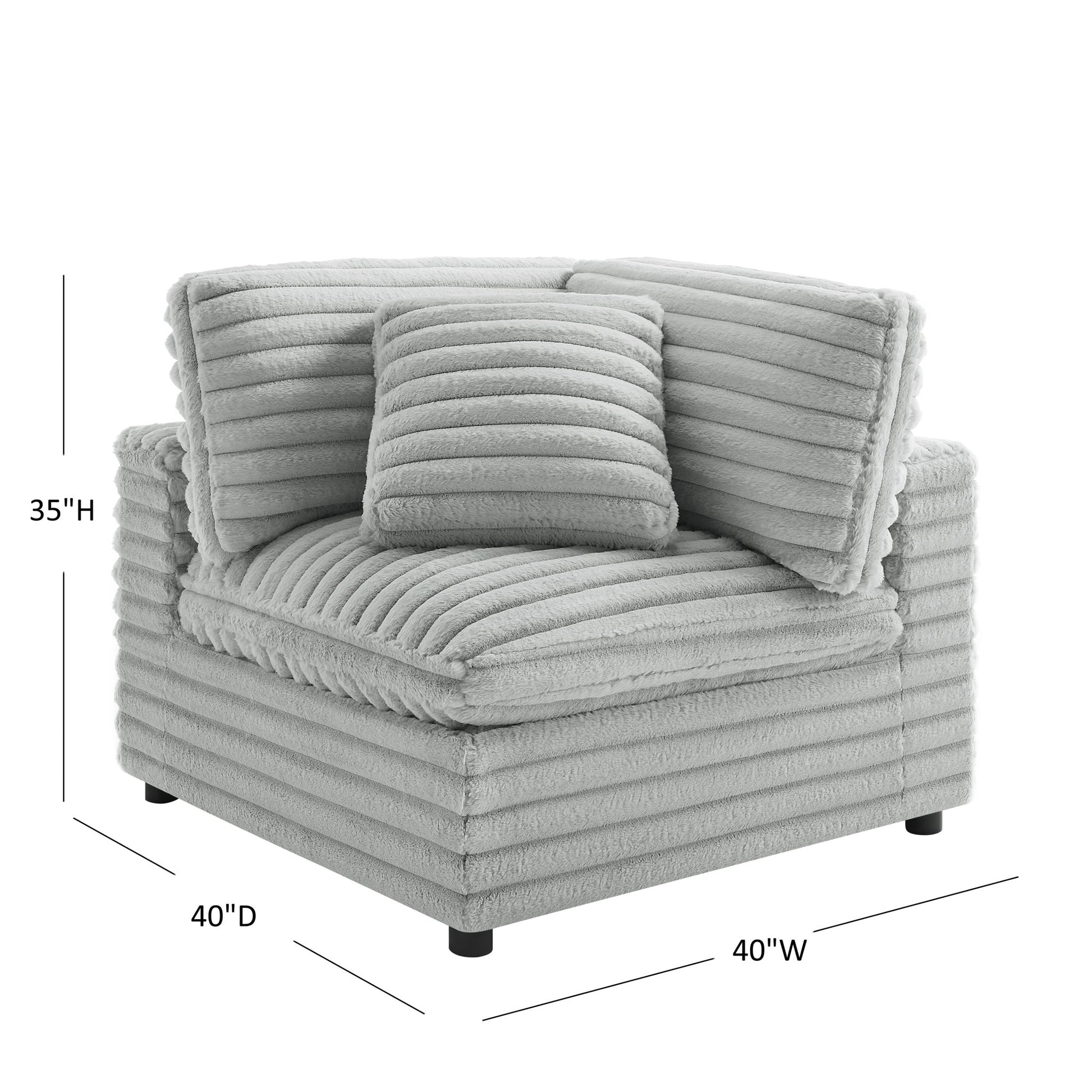 Jenny - Corner Accent Chair - Gray