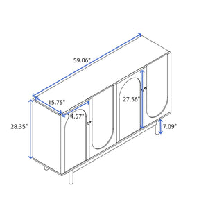 4 Door Storage Cabinet For Living Room - White
