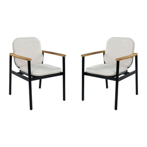 Outdoor Dining Chair - Beige / Black / Teak