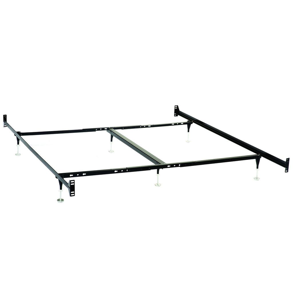 Adams - Queen / Eastern King Bolt On Bed Frame With Reinforced Center Beam, Adjustable Legs - Black