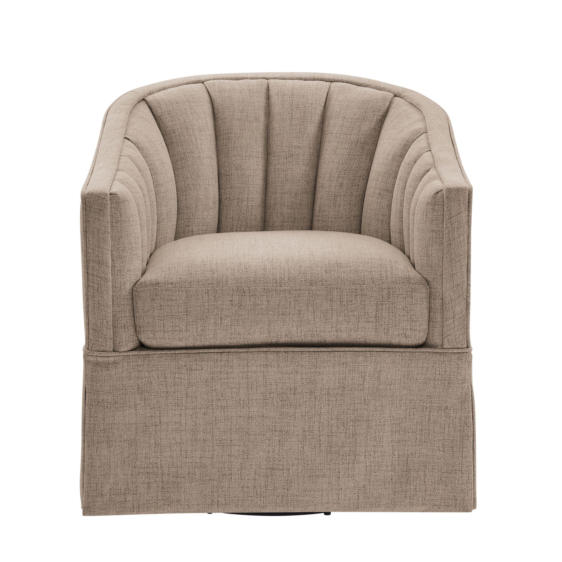 Solitude - Skirted Swivel Accent Chair With Hemp Like