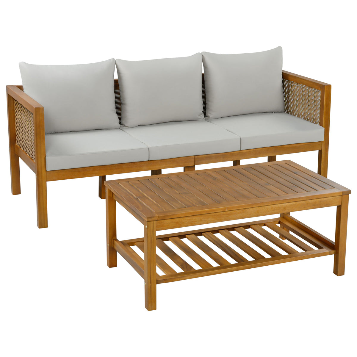 Patio Set Outdoor With Coffee Table And Cushions