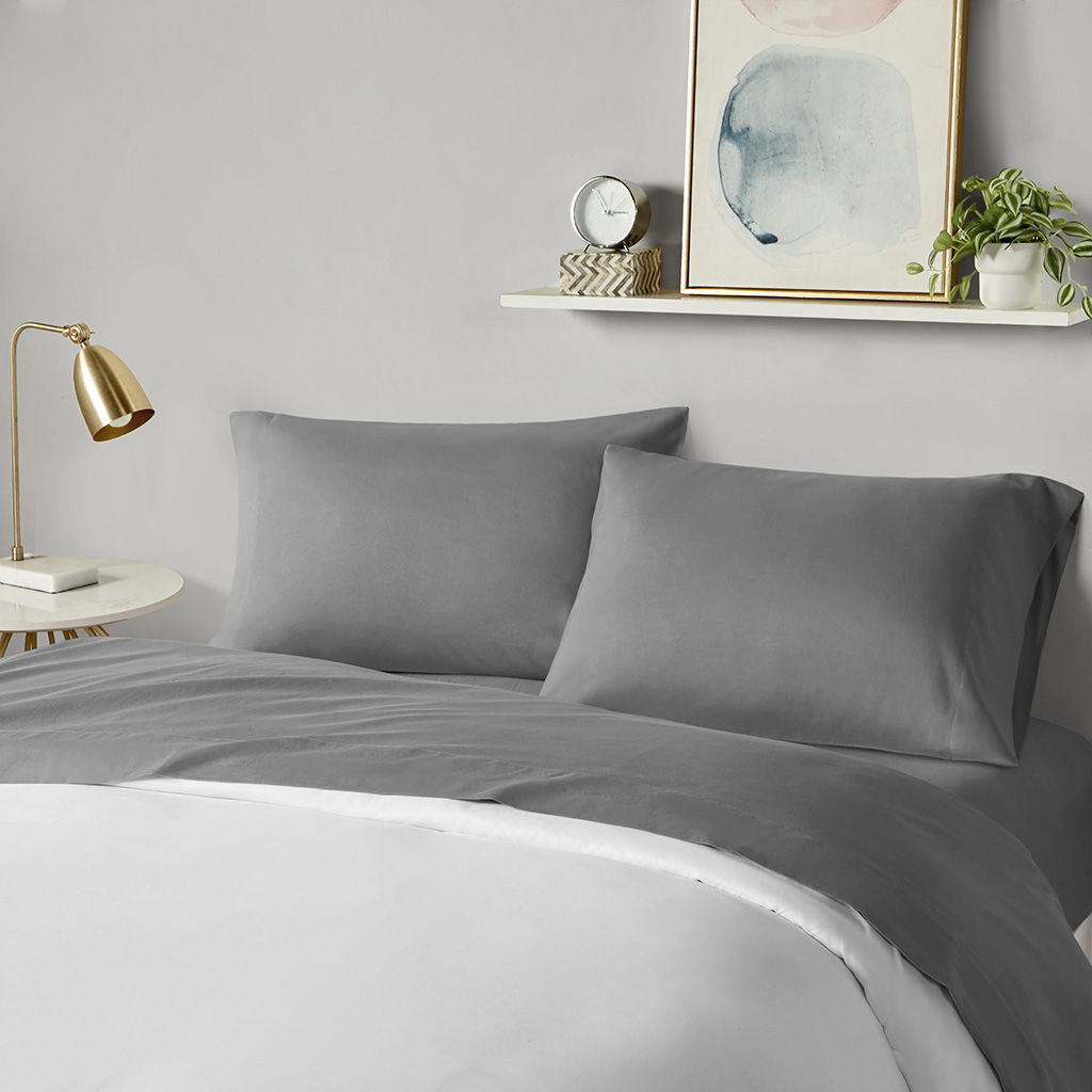 Microfiber - King All Season Wrinkle Free Sheet Set - Charcoal