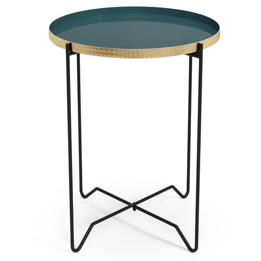 Layton - Round Metal Side Table - Teal