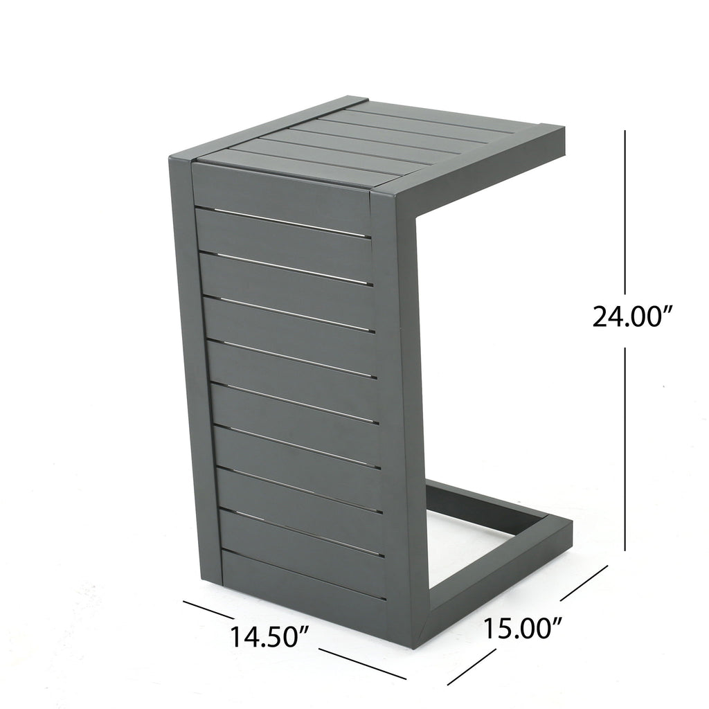 Aluminum Outdoor C - Shaped Side Table For Patio
