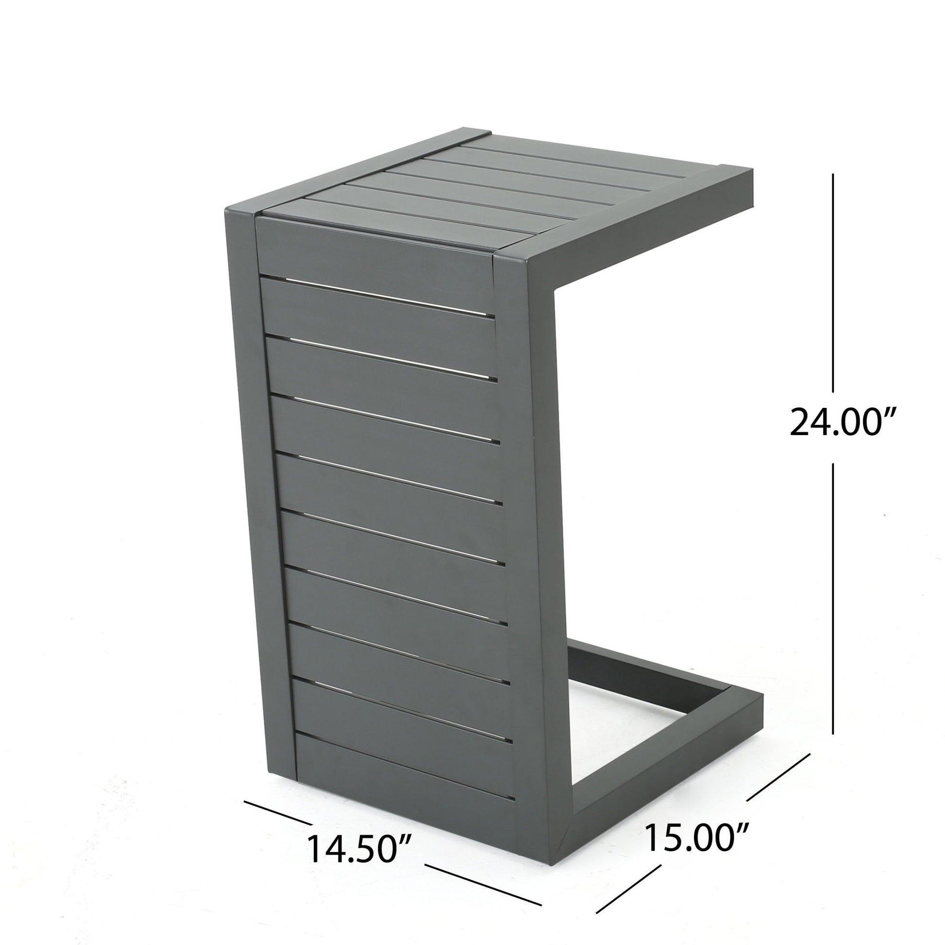 Aluminum Outdoor C - Shaped Side Table For Patio
