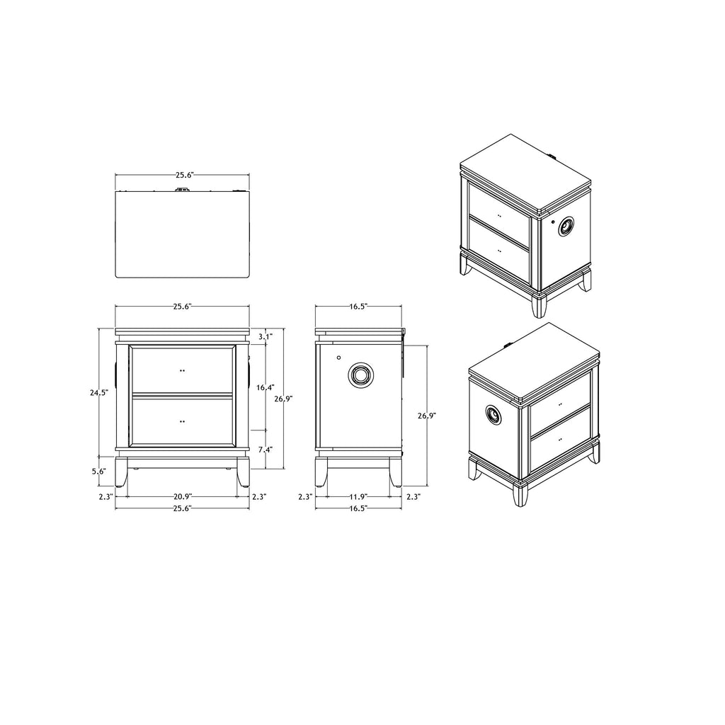 Adalid - Nightstand With Cooler, USB And Speaker - White