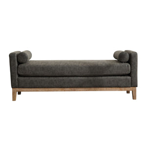Elegant Upholstered Bench Daybed Ottoman With Bolster Pillows