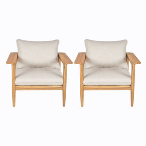 Terassi - Outdoor Lounge Chair (Set of 2) With Cushions - Beige / Light Teak