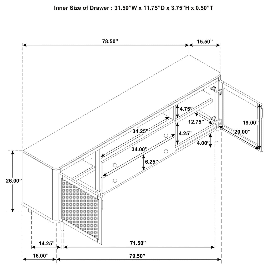 Benson - 2 Door TV Stand With Dual Drawers