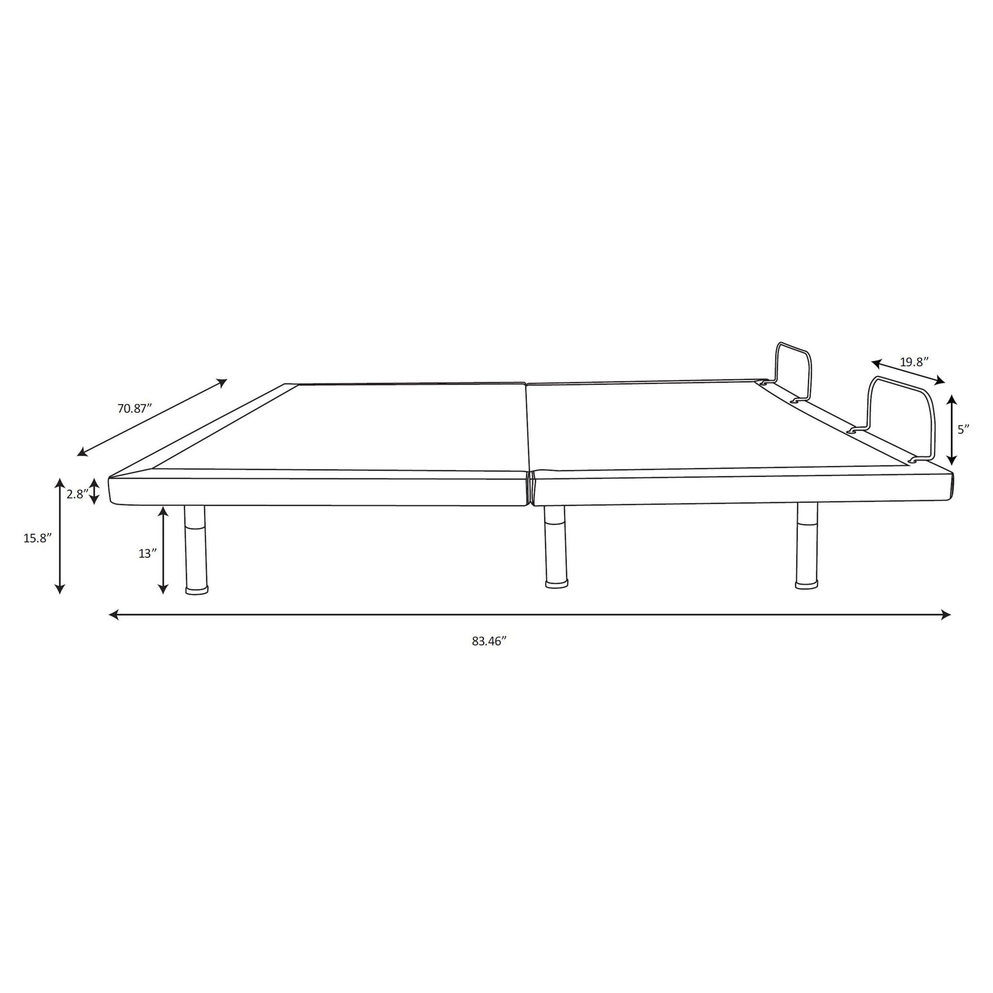 Kelven - Adjustable Bed Base With Wireless Remote And Dual Massage Motors