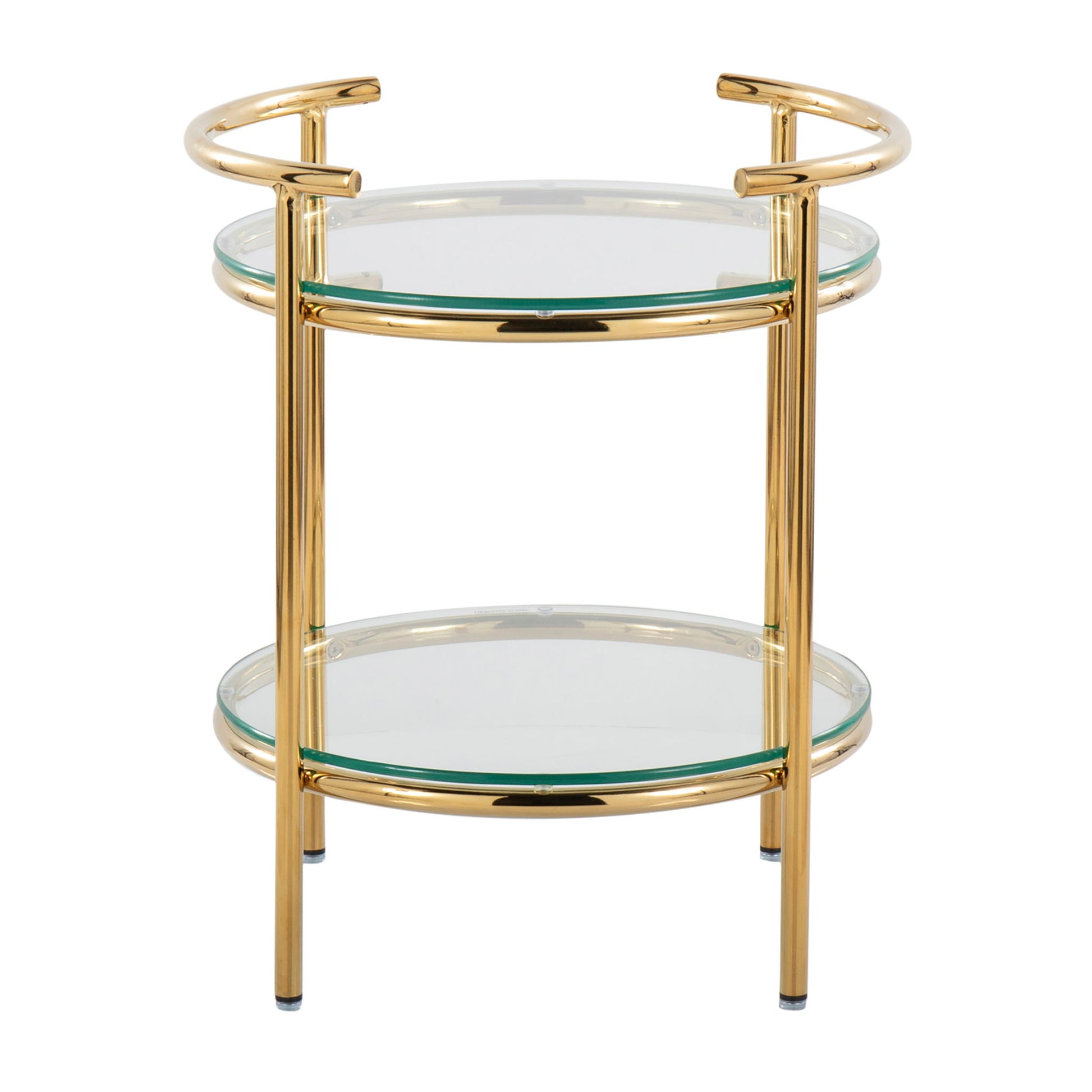 Rhonda - Contemporary / Glam Side Table - Gold / Clear