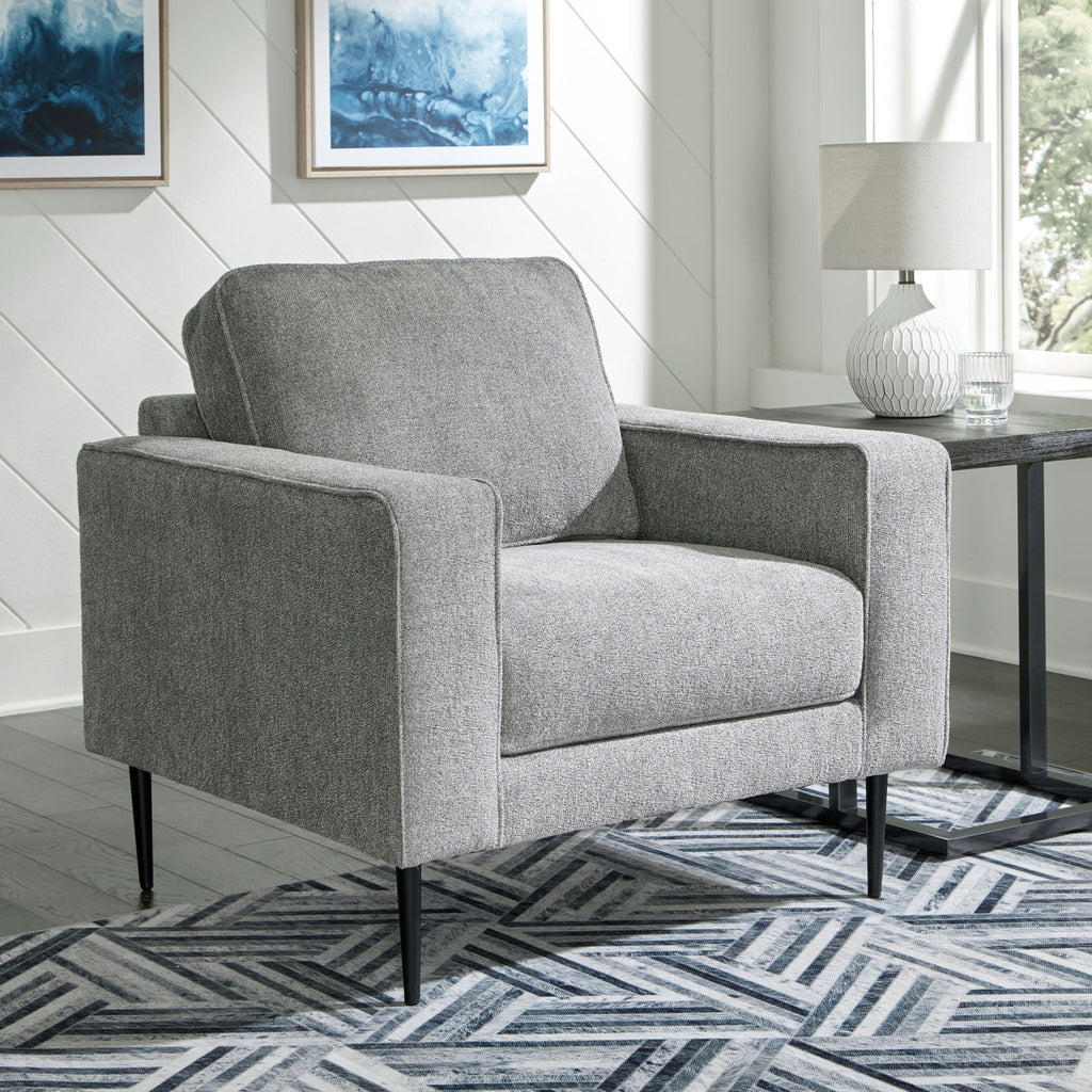 Hazela - 2 Pc. - Chair, Ottoman - Charcoal