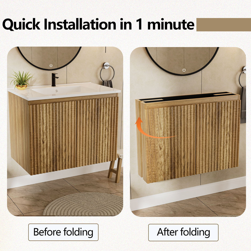 Folding Wall Cabinet With Creamic Sink