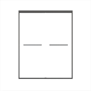 Double Sliding Shower Door, Semi-Frameless Bypass Bathroom Sliding Door With 1/4" (6 Mm) Tempered Glass For Walk-In Shower