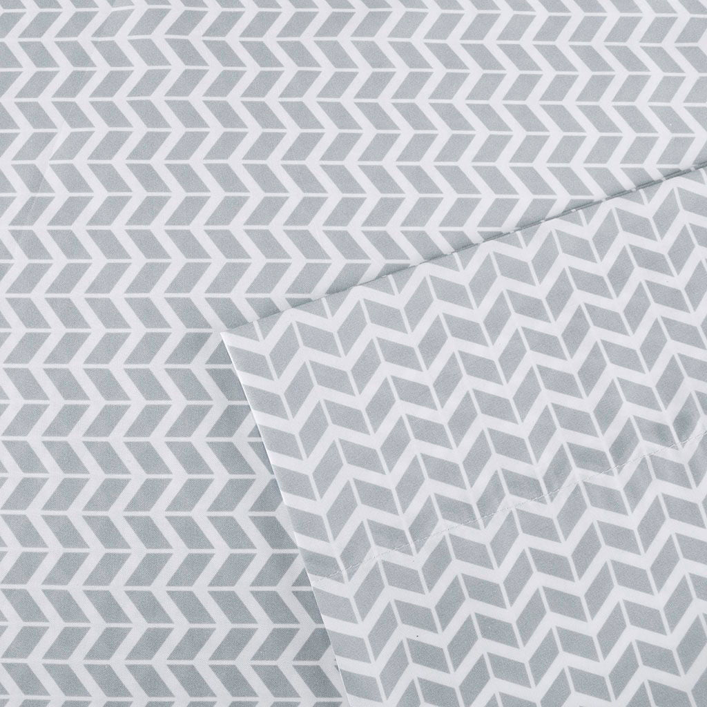Chevron - Twin Printed Sheet Set - Gray