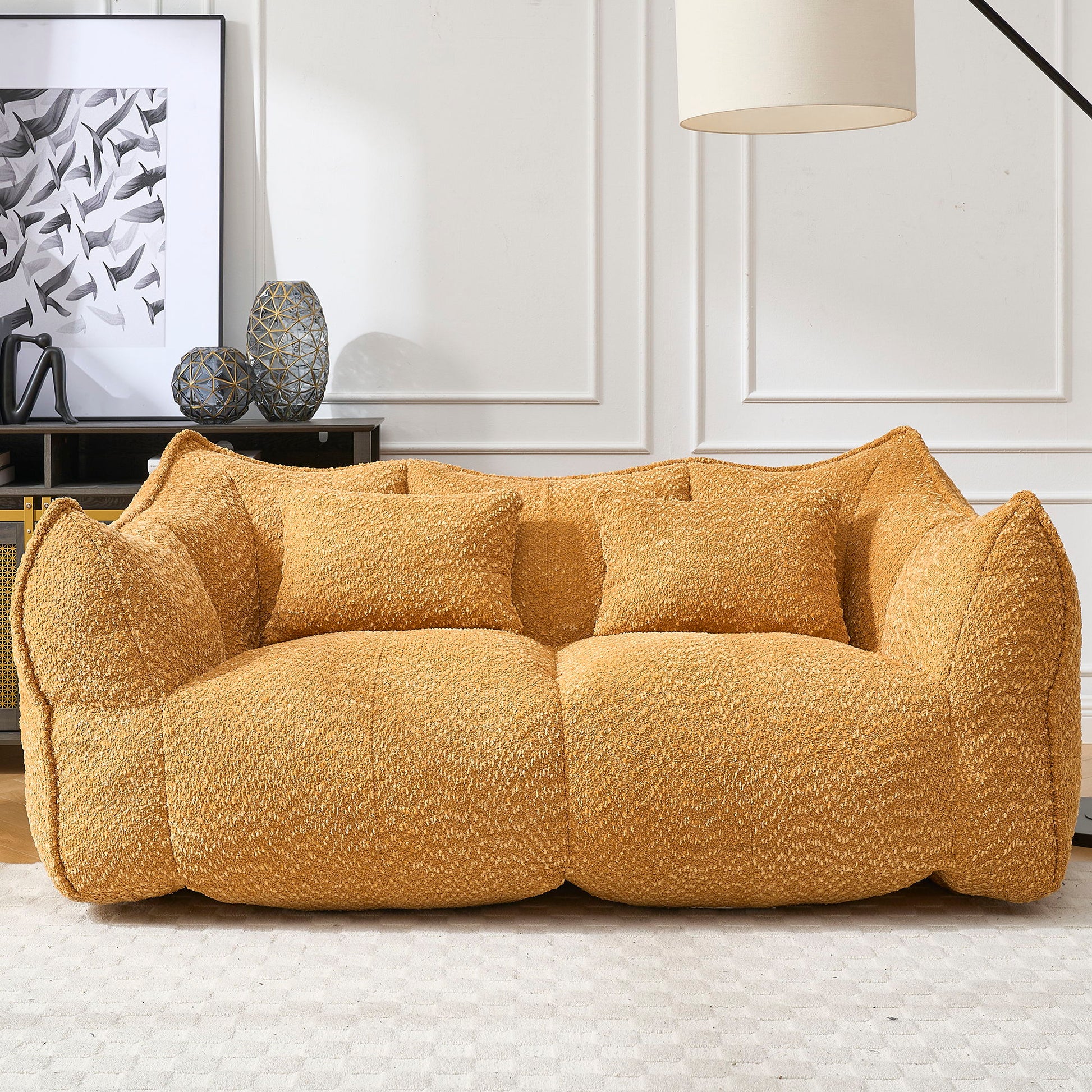 Comfortable Dual Beanbag Chair With High Resilience Foam Core For 2 People