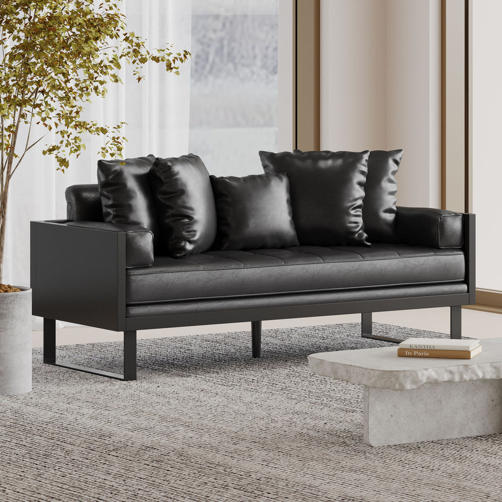Contemporary Oversized Loveseat With Accent Pillow