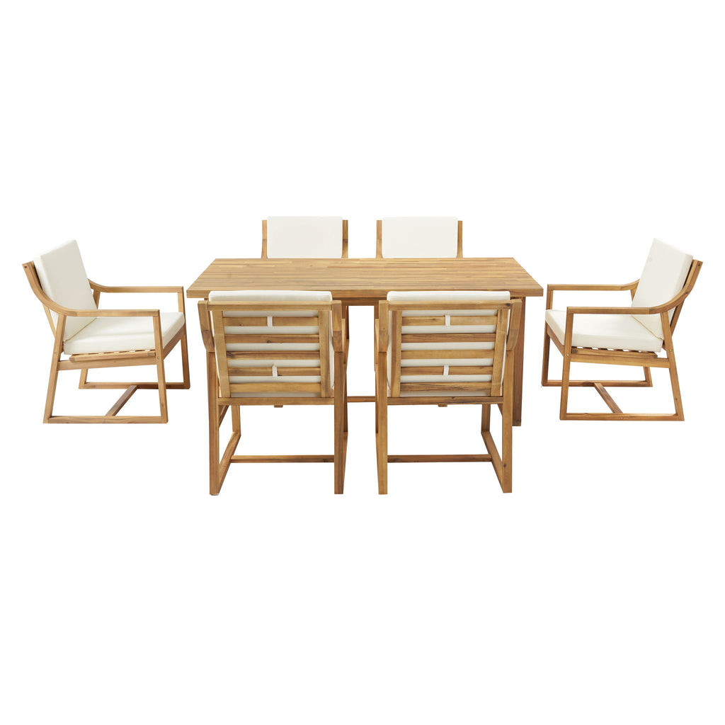 7 Piece Modern Outdoor Dining Set, Patio Furniture