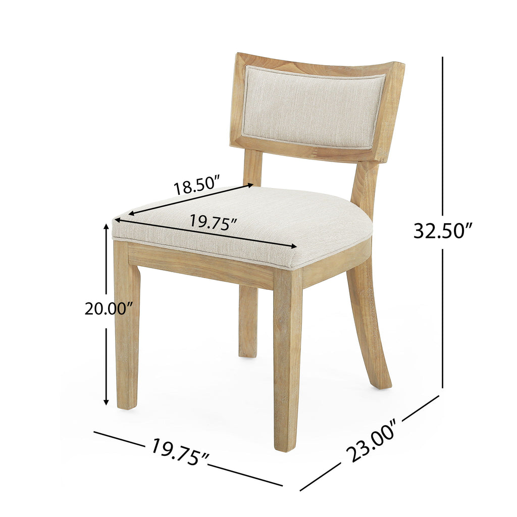 Farmhouse Style Fabric Upholstered Side Dining Chair Set