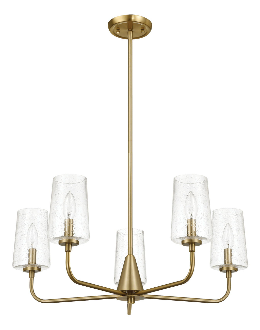 Dazzle - 5 Lights Chandelier With Clear Seeded Satin - Antique Brass / Clear / Gold