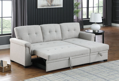 Lucca - Linen Reversible Sleeper Sectional Sofa With Storage Chaise