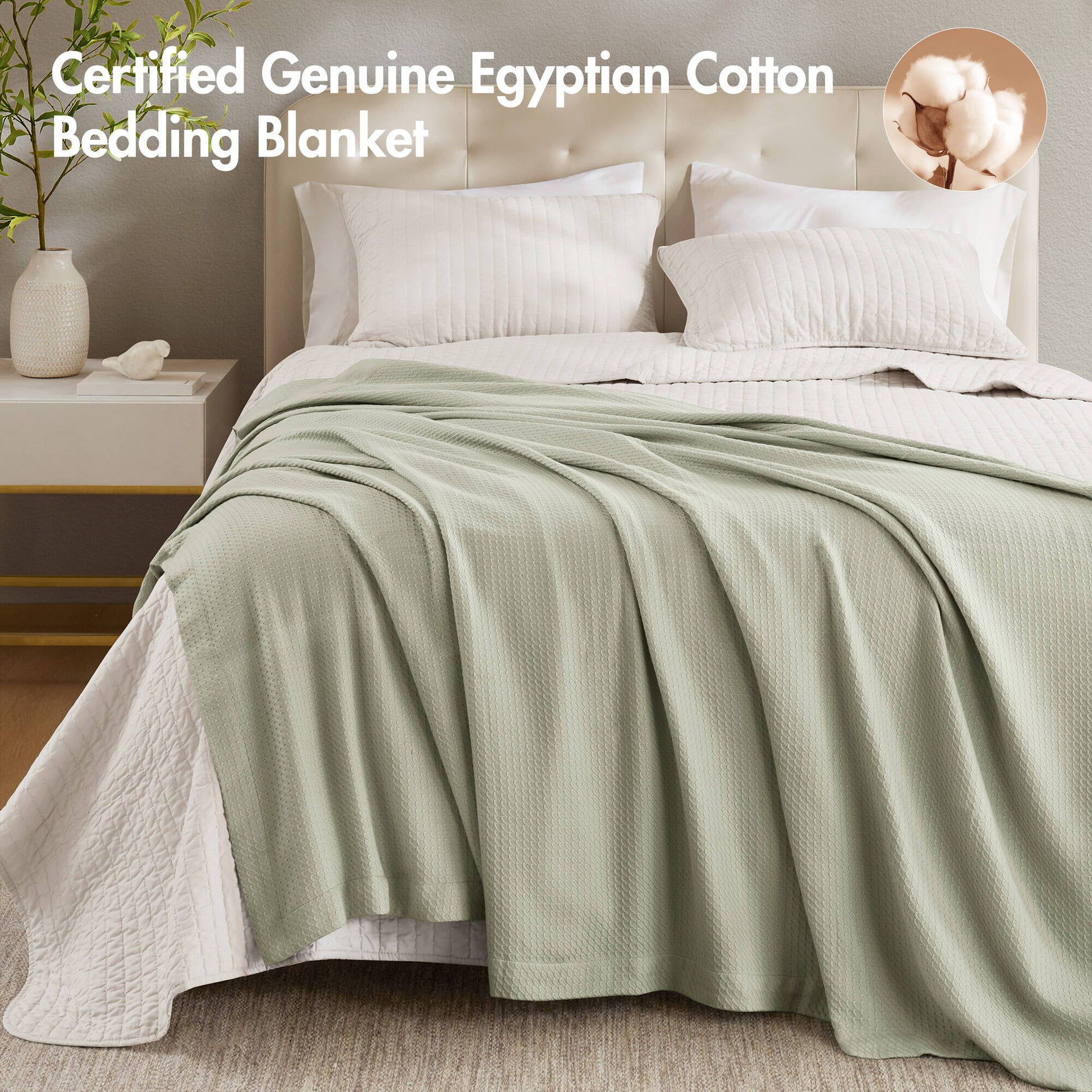 Egyptian Cotton - King Blanket - Sage Green