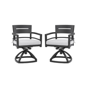 Outdoor Patio Swivel Rocker With Outdoor Grade Sunbrella Fabric Cushions (Set of 2) - Ember Black