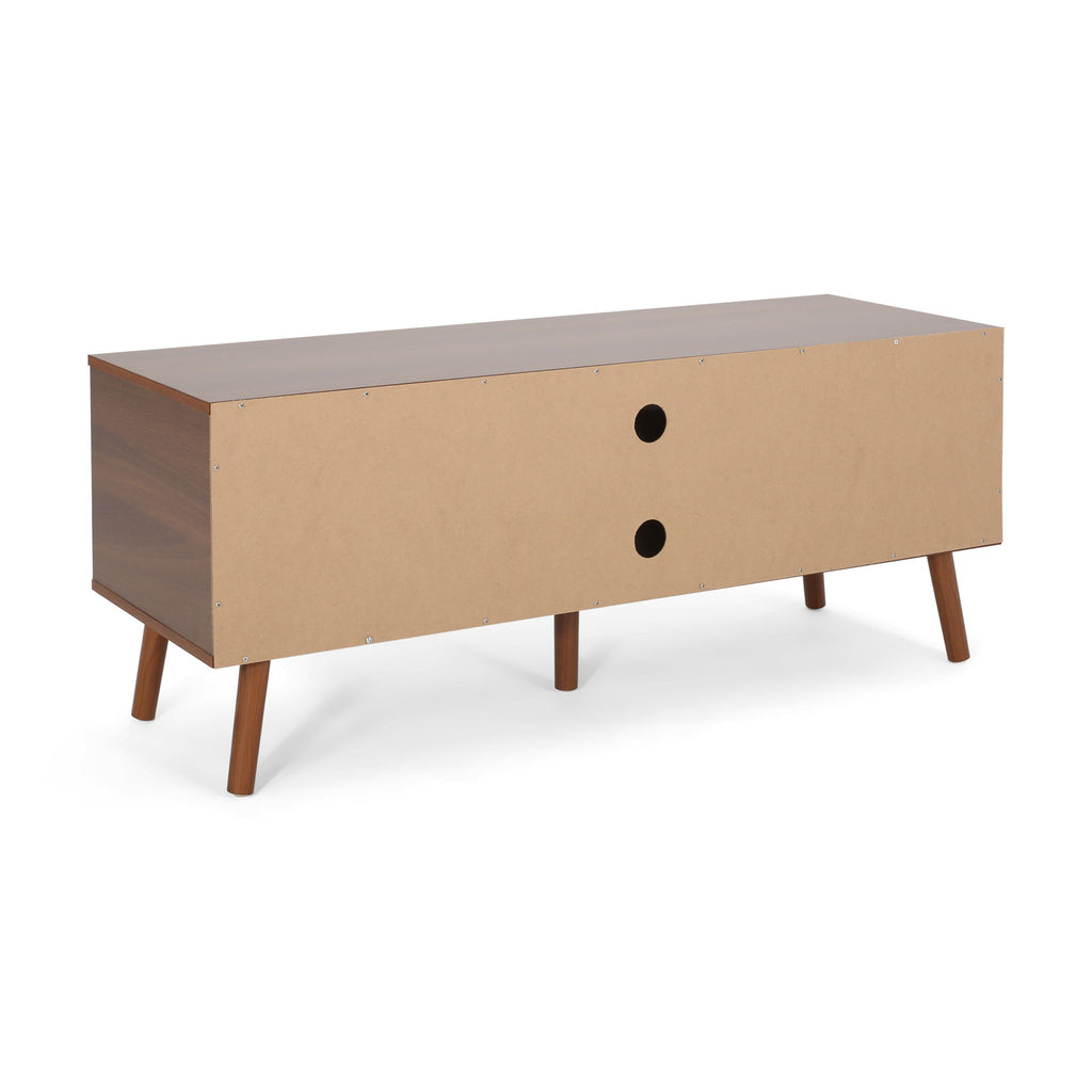 TV Stand With Shelves And Splayed Legs - White / Walnut