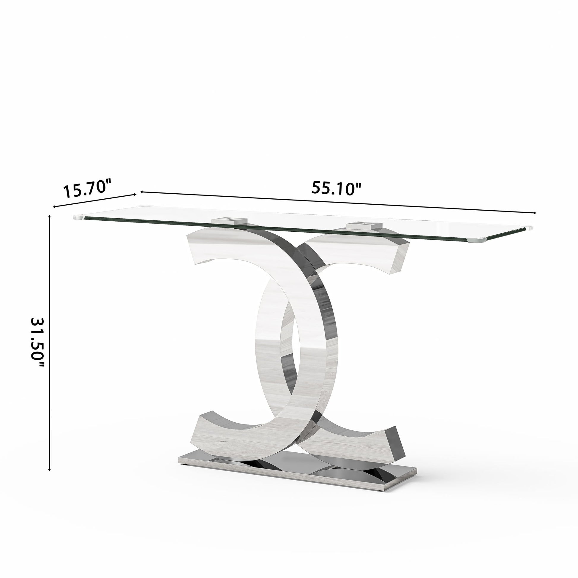 Dual C - Shaped Console Table