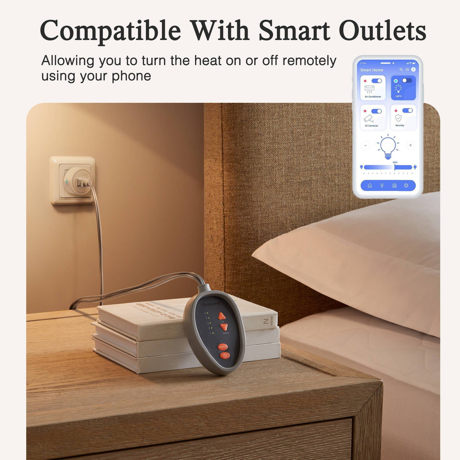 Cotton Blend - Full Heated Mattress Pad - White