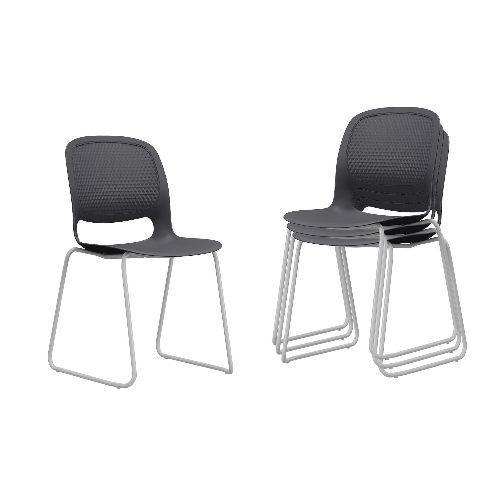 Stacking Chairs (Set of 4) - Black