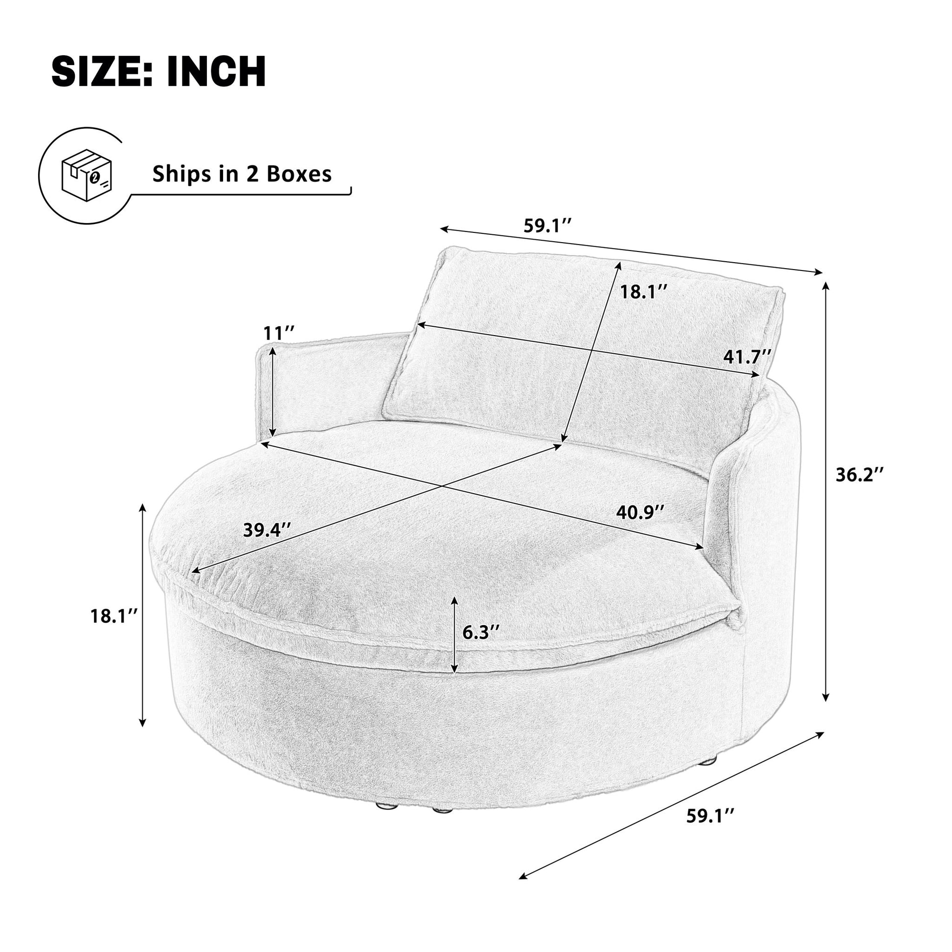 Round Lounge Sofa Chair For Living Room